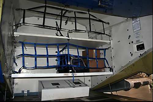 Lower Cargo Shelf and Cargo Restraint Nets